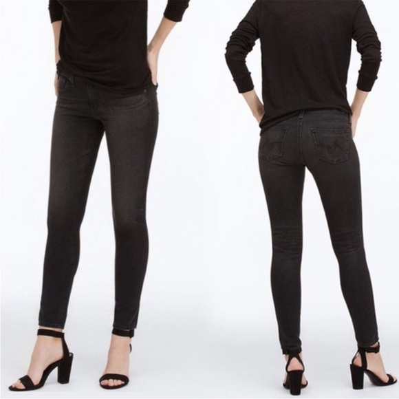 AG Contour 360 The Legging Ankle Super Skinny Off Black Jeans size 25 - Picture 1 of 11